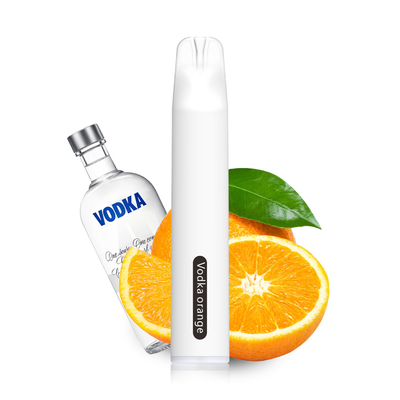 Vaporizer Pen Kit , VODKO ORANGE Flavor , 1500Puff Flat Mouth , 3mg  Nic Salt Non-Rechargeable